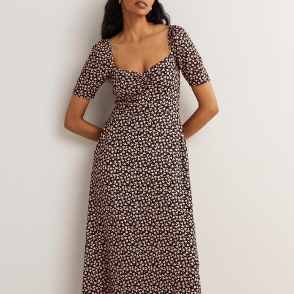 BODEN SWEETHEART JERSEY  MIDI DRESS NWT